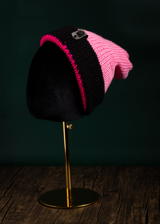 Happy Home Hat - Pink & Black