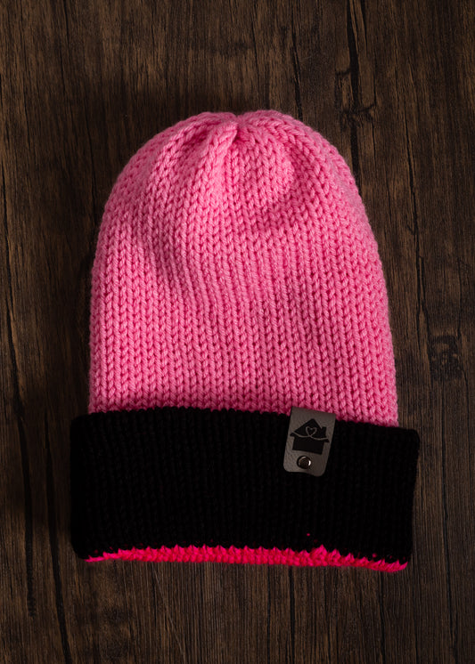 Happy Home Hat - Pink & Black