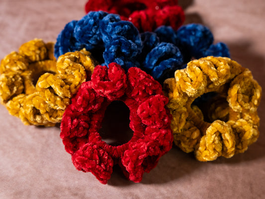 Large Velvet Ruffle Scrunchie