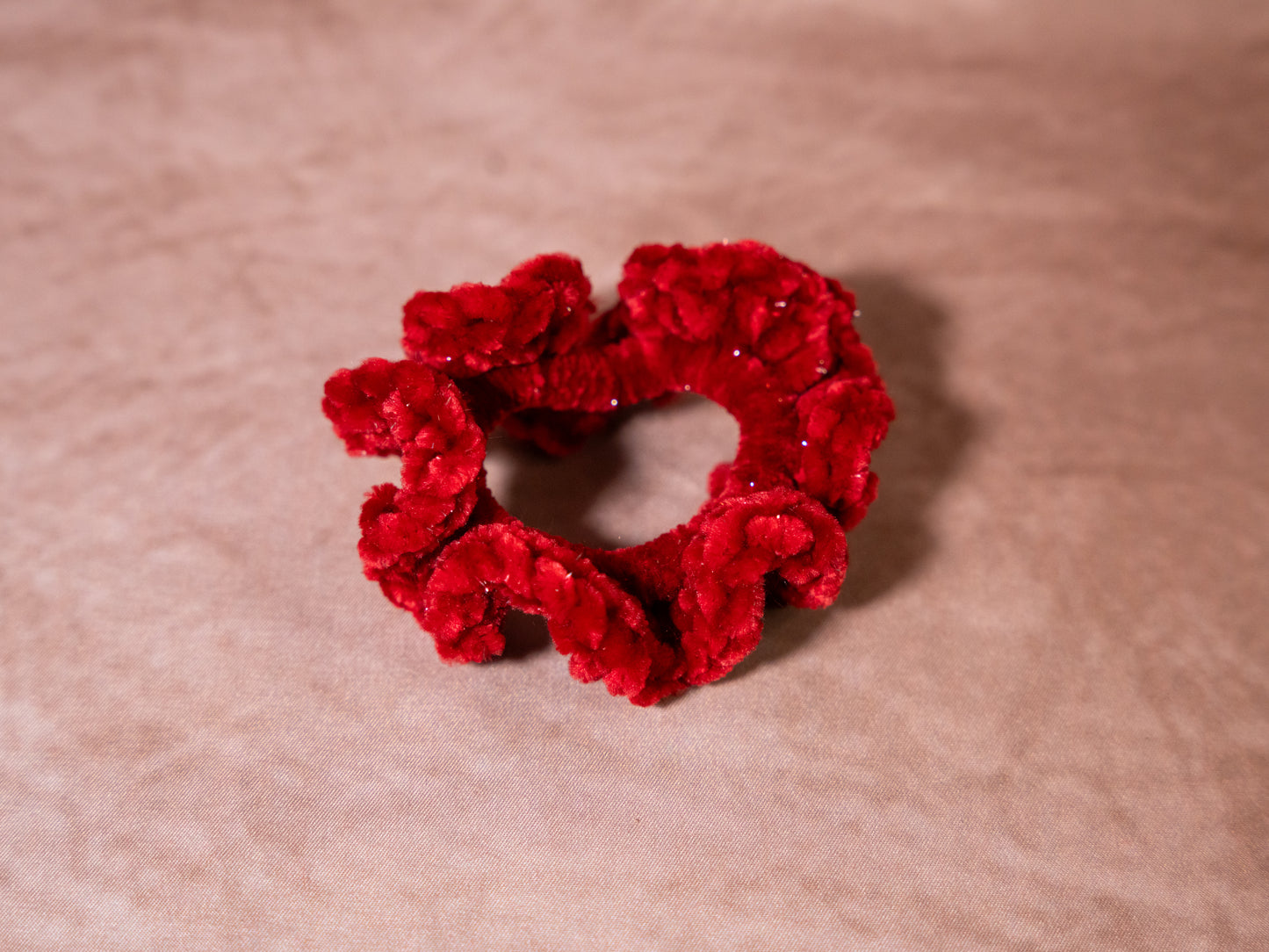 Small Velvet Ruffle Scrunchie